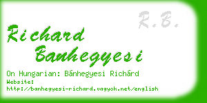 richard banhegyesi business card