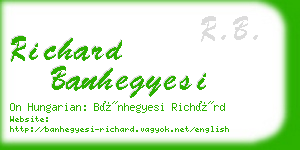 richard banhegyesi business card